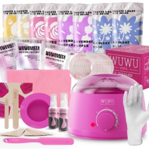 Waxing Kit WUWUVISTA 69 Items Hair Removal Wax Kit With Wax Warmer Waxing Beads For Face