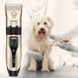 Professional Dog & Cat Hair Clipper – Low Noise Pet Shaver with Ceramic Blade