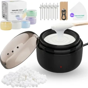 nose wax kit portable wax warmer for lip nose eyebrow face body hair removal with wax, applicators, nose sticks silicone pots, wax melt warmer waxing kit for women men